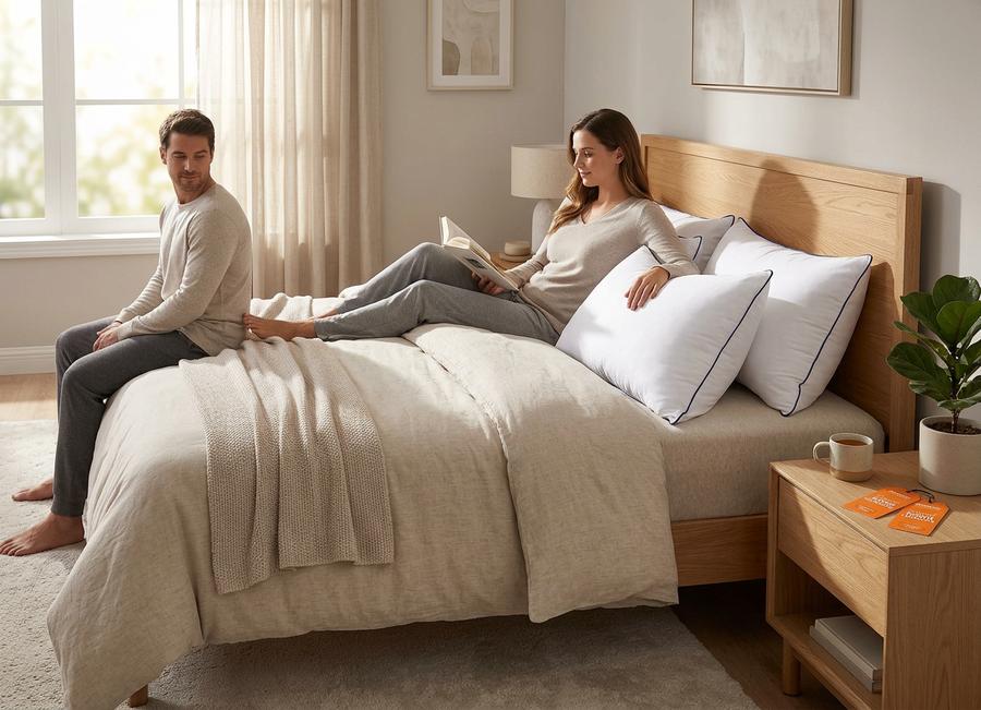 MZOIMZO Standard Size pillows on a modern bed